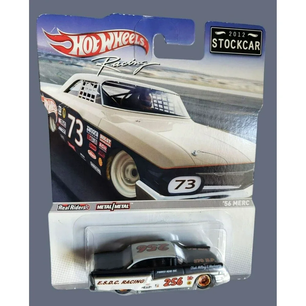 2012 Hot Wheels Racing '56 MERC Black White E.S.D.C. Racing Stockcar Real Riders